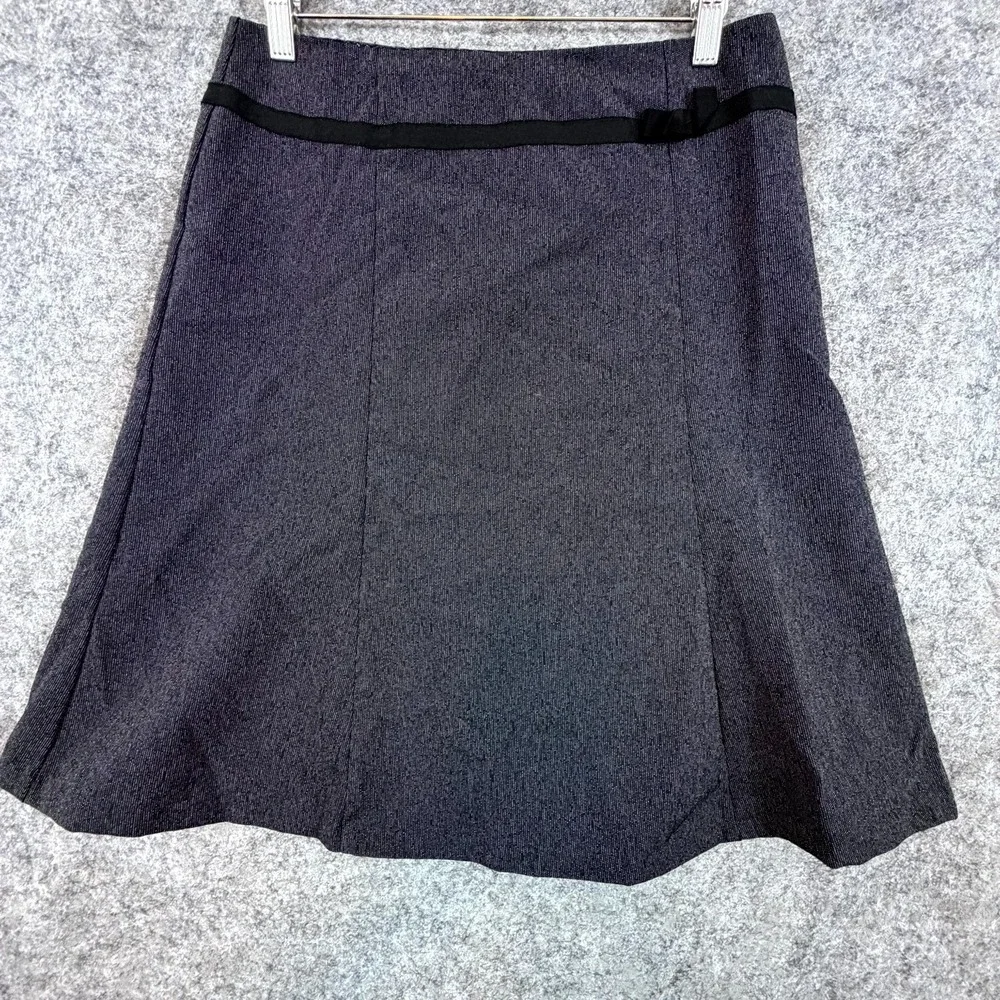 A.‎ Byer A-Line Skirt Womens 11 Heather Gray Cute Career Casual Ribbon Front